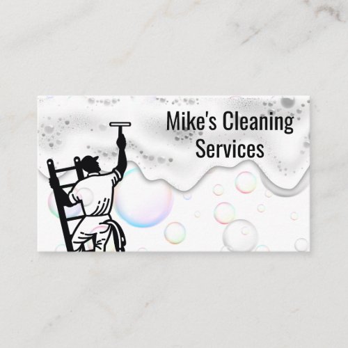 Window Cleaner  Soap Bubble Suds Business Card