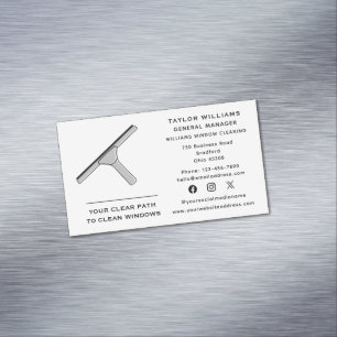 Window Cleaner Washing Cleaning Clean Social Media Business Card Magnet