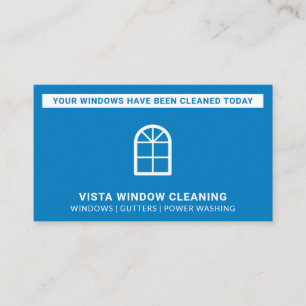 Window Cleaner Windows Cleaned Today Blue Business Card