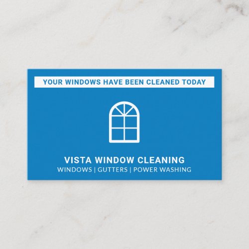Window Cleaner Windows Cleaned Today Blue Business Card
