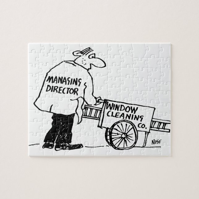 Window Cleaner with his Barrow. Funny Jigsaw Puzzle (Horizontal)