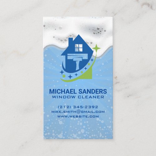 Window Cleaners  House Squeegee  Soap Business Card