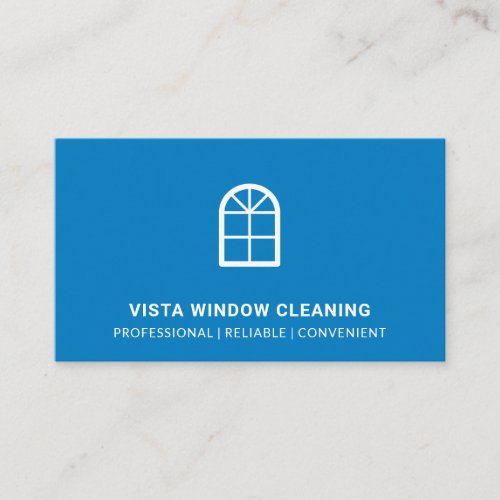 Window Cleaning Arched Window Modern Blue Business Card
