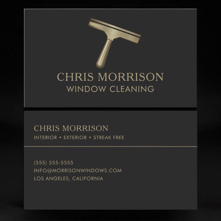 Window Cleaning Black Gold Business Card