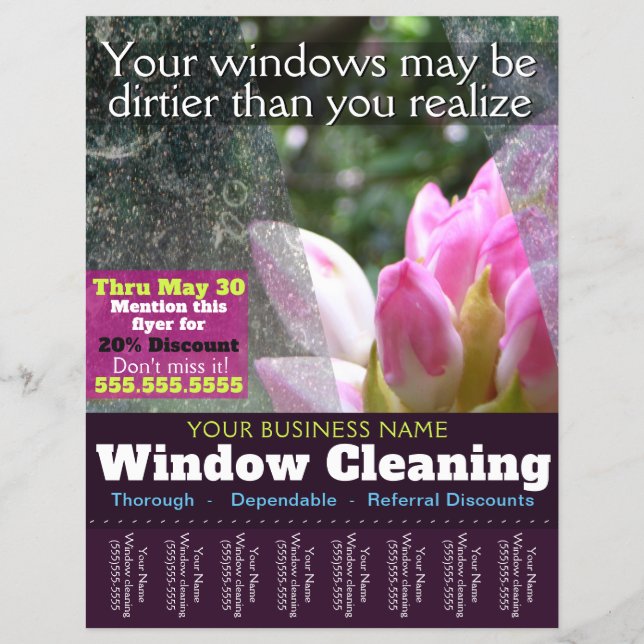 Window Cleaning Business Custom 8x11 Promo Flyer (Front)