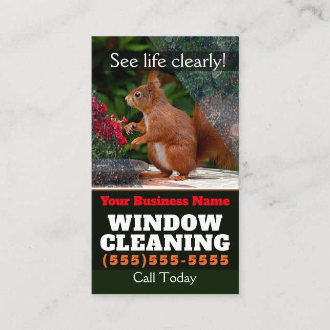 WINDOW CLEANING Business customizable advertising Business Card (Front)
