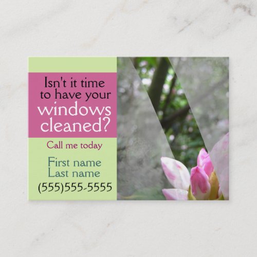 Window cleaning business promotional card GRN