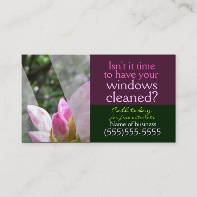 Window Cleaning Business Service Customizable Card (Front)