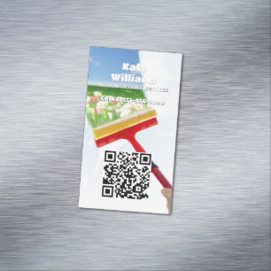 Window Cleaning Custom QR Business Card Magnet
