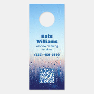 Window Cleaning Custom QR Door Hanger