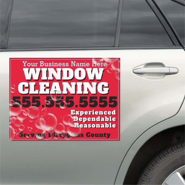 Window Cleaning Power Wash Business Promo Car Magnet (In Situ)