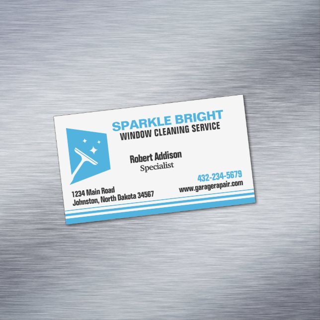Window Cleaning Service Business Card Magnet (In Situ)