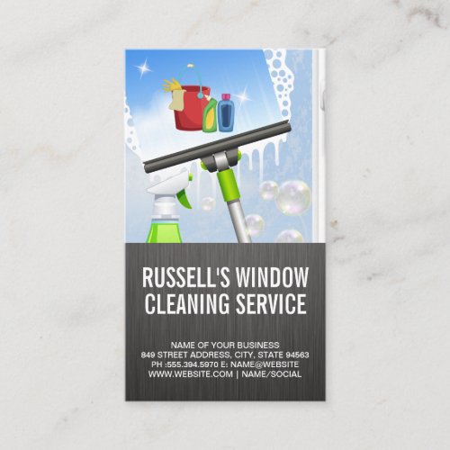 Window Cleaning Service  Clean Icon Business Card