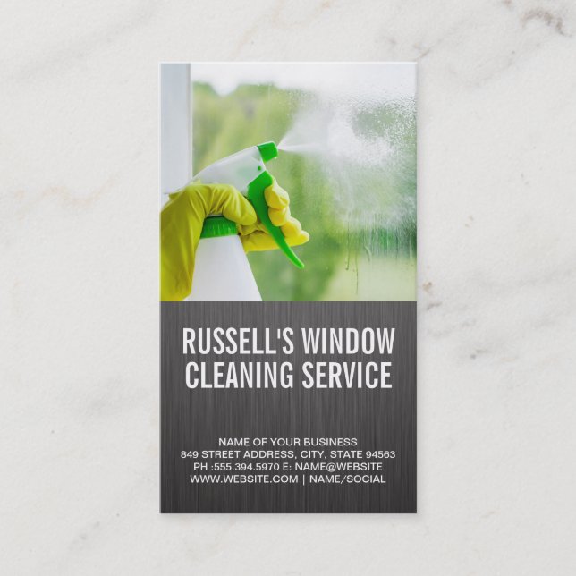 Window Cleaning Service | Cleaning Spray Business Card (Front)