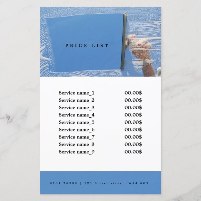 Window Cleaning Service High Buildings Pricelist (Front)