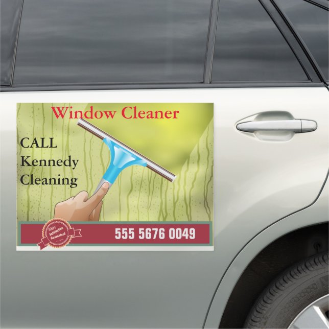 Window Cleaning Service Small Business Car Magnet (In Situ)