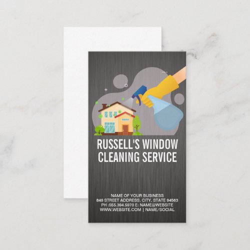 Window Cleaning Service Spray Home Business Card