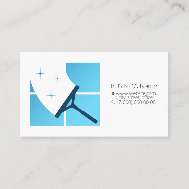 Window cleaning with scraper business card (Front)