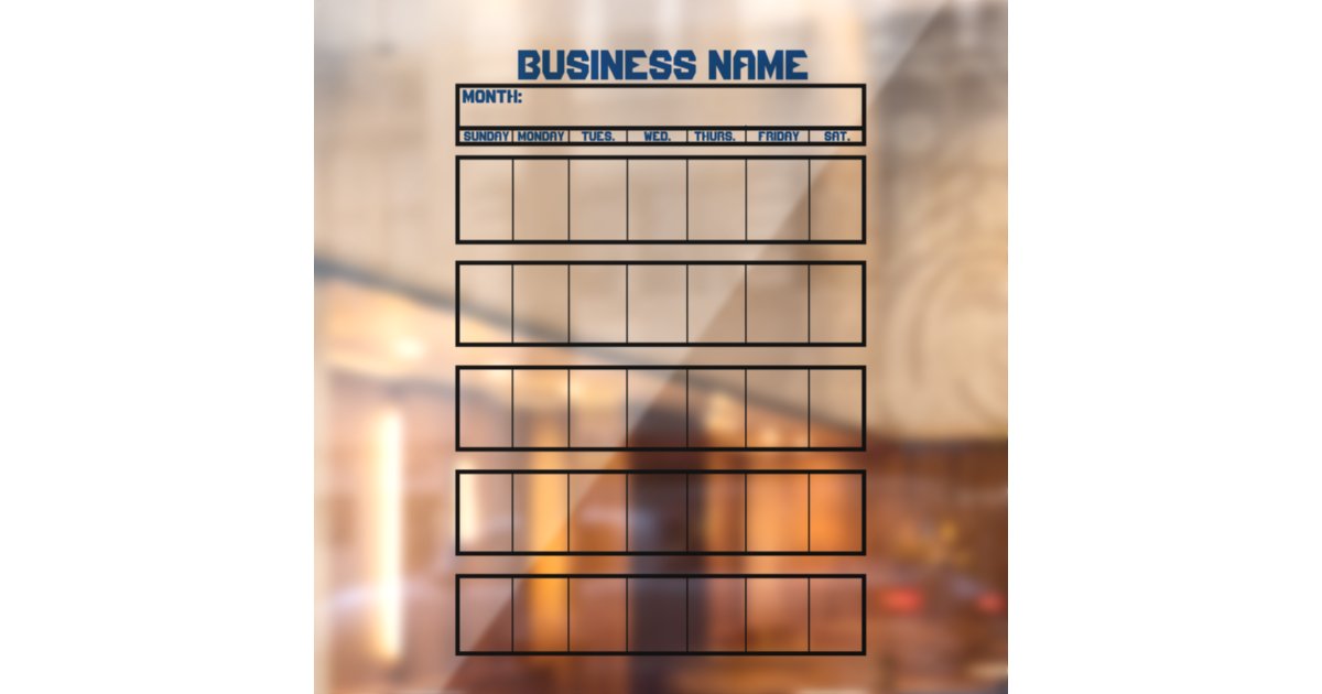 Window Cling Calendar Non Magnetic Whiteboards Zazzle