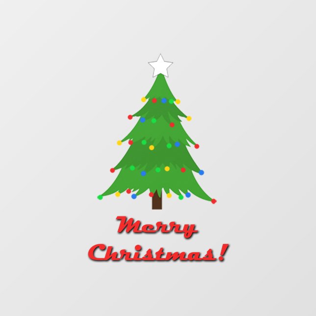 Window Cling, Christmas Tree size:5x7.5" Cling (Sheet)