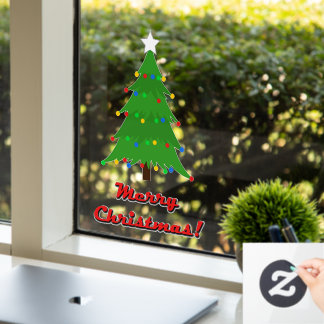 Window Cling, Christmas Tree size:5x7.5" Window Cling