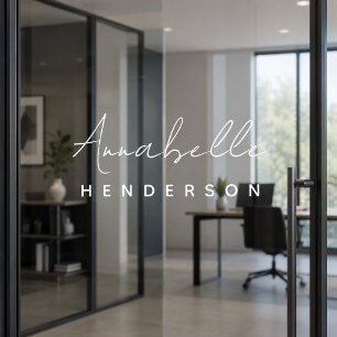 Window Cling Custom Office Glass Nameplate Decal
