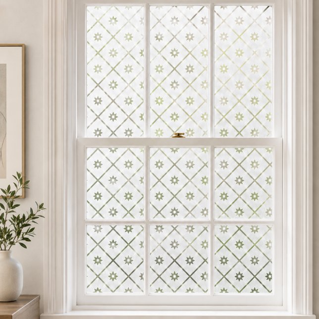 Window Cling | Elegant Victorian Privacy Pattern F (Elegant Victorian privacy window cling for sash windows, doors, bathrooms, and home decor)
