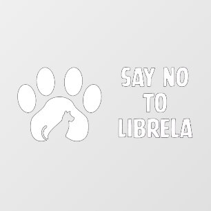 Window cling: Say No To L white lettering Cling