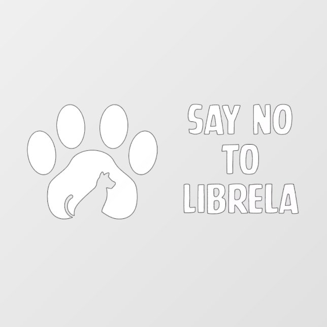 Window cling: Say No To L white lettering Window Cling (Sheet)