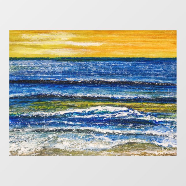 Window Cling - Seaside Sunset And Sea Waves (Sheet)