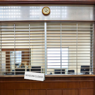 Window Closed White Table Tent