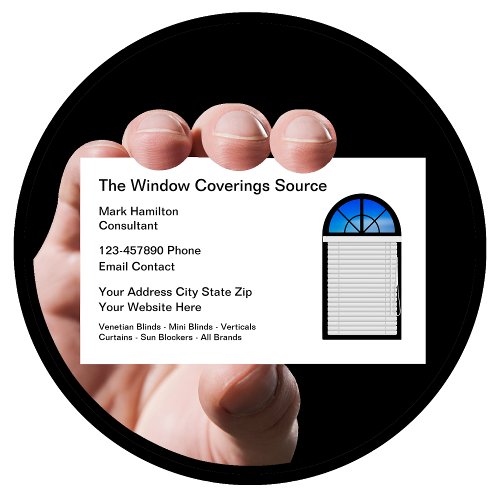 Window Coverings And Blinds Business Card