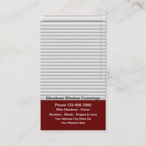 Window Coverings And Blinds Modern Business Card