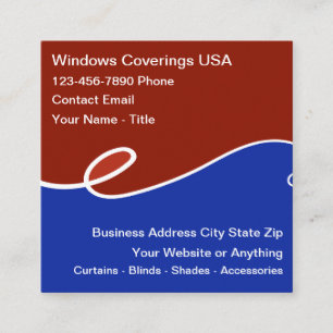 Window Coverings Patriotic Business Cards