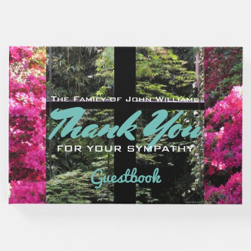 Window Cross on Nature Garden Sympathy Thank You Guest Book