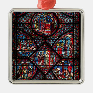 Window depicting scenes metal ornament