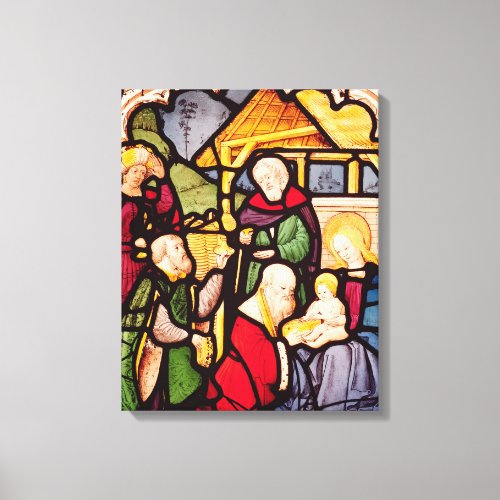 Window depicting the Adoration of the Magi Canvas Print