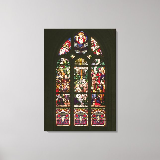 Window depicting the baptism of Christ, 1490 Canvas Print (Front)