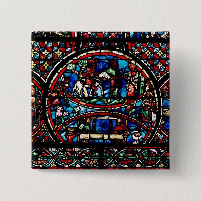 Window depicting the Good Samaritan Button (Front)