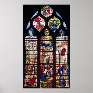 Window depicting the Nativity Poster