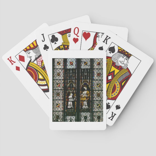 Window depicting the Virgin and Raoul de Ferrieres Poker Cards (Back)