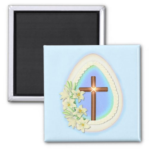 Window Egg and Cross Magnet
