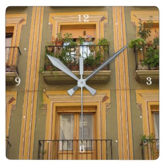 Window Espana Photo Square Wall Clock