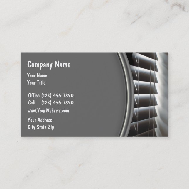 Window Fashions Business Cards (Front)