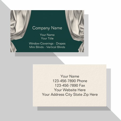 Customizable Window Fashions Business Cards