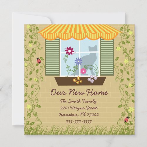 Window Flower Box Moving Personalized Invitation