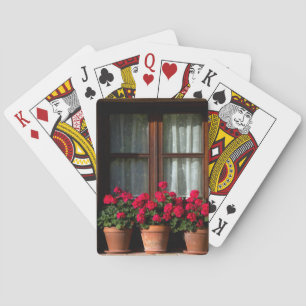 Window flower pots in village poker cards