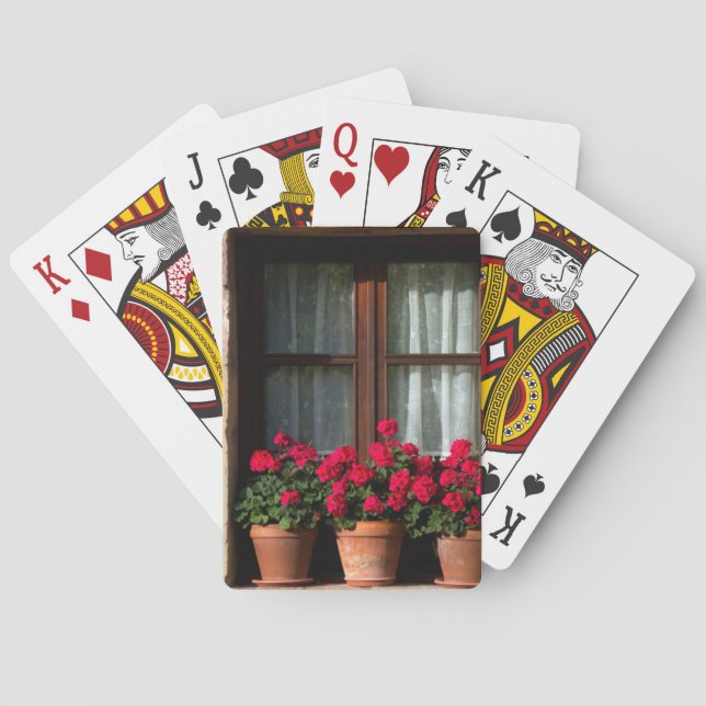 Window flower pots in village poker cards (Back)