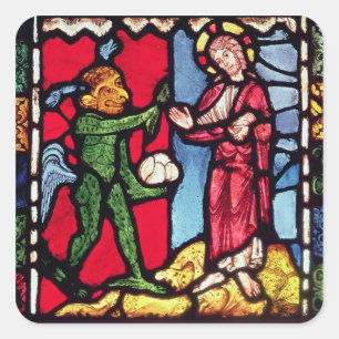 Window from Troyes Cathedral showing the Temptatio Square Sticker