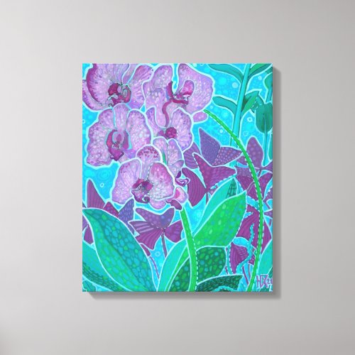 Window Garden Orchid Flowers Floral Art Painting  Canvas Print